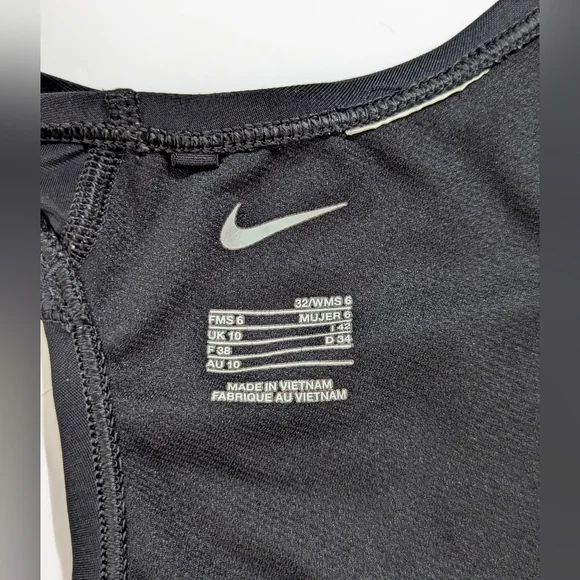 Nike Women's Racerback Swimsuit, Size 6 Black One-Piece, Logo Swimming Beach - Picture 5 of 6